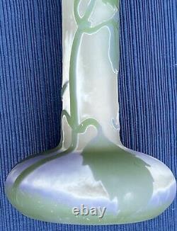 11.5 Emile Galle 4 Color Cameo / Etched Glass Vase
