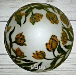 12 3/4 Acid Etched Flowers Cameo Glass Galle Table Lamp Shade Only