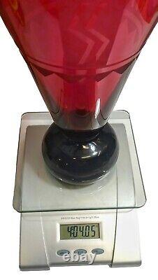 13 1988 LE #47/200 Correia Cameo Glass Sand Carved Geometric Ruby Vase