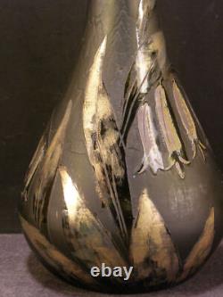 1900 French LEGRAS Art Nouveau Cameo Glass Vase Paris Decorators Acid Etched
