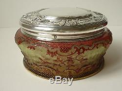 1900's Baccarat cameo crystal box with Puiforcat 950 solid silver for Russia