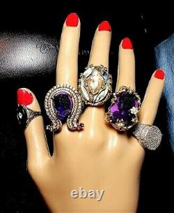 1910 Amethyst Cameo RING Goddess Glass Beauty Head of Curls, Downton Abbey Crown