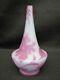 1920's Richard Cameo Loetz Glass Vase Pink On Lavender Glass Carved Floral Motif