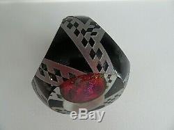 1988 Limited Edition CORREIA Studio Art Glass Paperweight DICHROIC Cameo Faceted