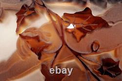 1998 Kelsey Murphy Deeply Carved Cameo Art Glass Lidded Vase Jar Swimmers & Ivy