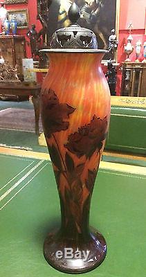 19.5 Tall Rare Loetz Cameo Glass Vase