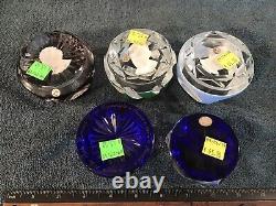 5 Unknown Baccarat France Crystal Sulfide Cameo Franklin Mint Paperweight Lot