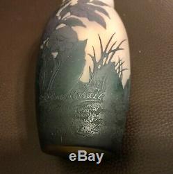 6 Cameo Art Glass Vase Floral Overlay Signed Arsall
