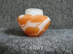 ANTIQUE FRENCH ART GLASS MINIATURE CAMEO VASE signed GALLE