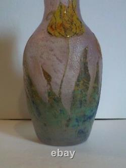A. DELATTE Nancy France CAMEO Art Glass 10 Vase, c. 1920