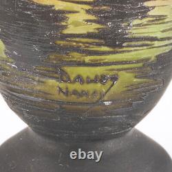 A Daum Cameo Glass Vase of Sailboats at Sunset c1910