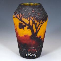 A Daum Cameo Landscape Vase c1910