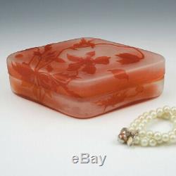 A Galle Cameo Glass Trinket Box And Cover c1900