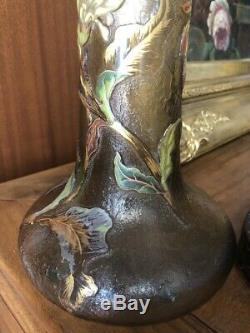 A Large and Fine Enamelled and Gilt Glass Galle Cameo Glass Vase