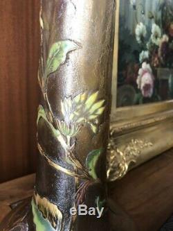 A Large and Fine Enamelled and Gilt Glass Galle Cameo Glass Vase