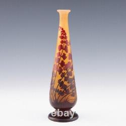 A Three Colour Galle Cameo Glass Vase c1910