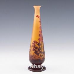 A Three Colour Galle Cameo Glass Vase c1910