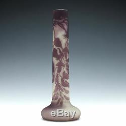A Very Tall Galle Cameo Wisteria Vase c1900