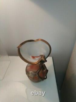 Anca Podaru Ama Copper Overlay Cameo Art Glass Nouveau Vessel Vase 8