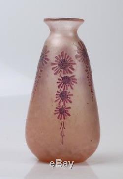 Ancien Vase Legras Rubis Degagé A L'acide Art Deco Old Ruby Cameo Glass