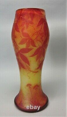 Antique 12.5 Early 19th C. MICHEL French Art Nouveau Cameo Glass Vase c. 1920