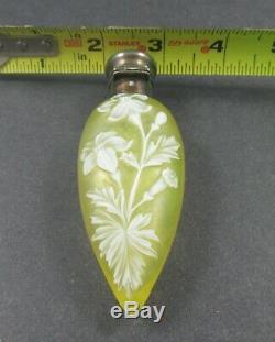 Antique 19th C Webb Cameo Art Glass Scent Bottle Perfume Gorham Sterling Cap