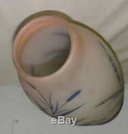 Antique Arsall Signed Cameo Art Glass Vase Floral Design Fancy