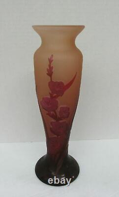 Antique Art Nouveau French Cameo Glass Flower Bud Vase Emile Galle Collection
