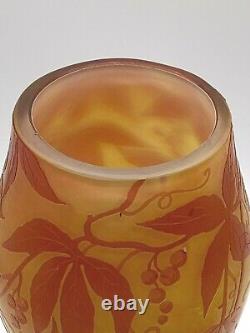 Antique Art Nouveau Michel De Nancy French Cameo Glass Large Vase Signed