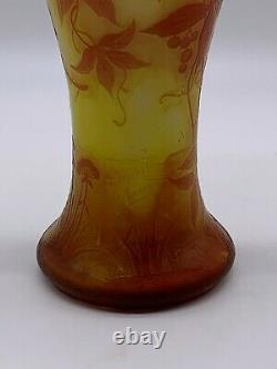 Antique Art Nouveau Michel De Nancy French Cameo Glass Large Vase Signed