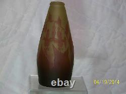 Antique Authentic Raspiller c1900 French Cameo Art Glass Signed Vase