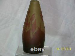 Antique Authentic Raspiller c1900 French Cameo Art Glass Signed Vase
