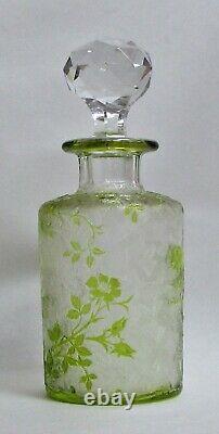 Antique Baccarat / Val St Lambert Acid Cut Cameo Glass Perfume Bottle & Stopper