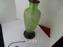Antique CMS KRASNO (S. Reich) 1930's ACID-CUT CAMEO Glass SIGNED LAMP