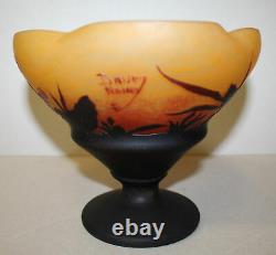 Antique Cameo Daum Nancy Pedestal Vase Art Glass