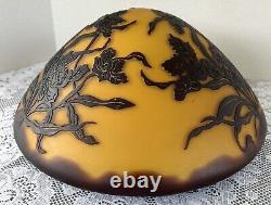 Antique Cameo Glass Lamp Shade Mushroom Dome 14 Art Nouveau Floral Galle Style