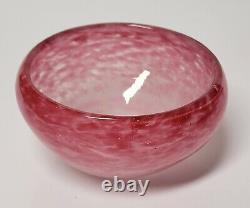 Antique Charles SCHNEIDER French ART DECO Pink Cluthra Signed Art Glass Bowl