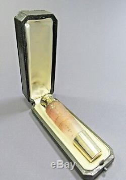 Antique DAUM NANCY Sterling Silver Cameo Glass Liquor Perfume Flask withBox c. 1900