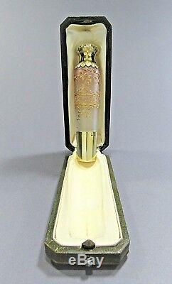 Antique DAUM NANCY Sterling Silver Cameo Glass Liquor Perfume Flask withBox c. 1900