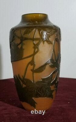 Antique D'argental French Cameo Glass Vase