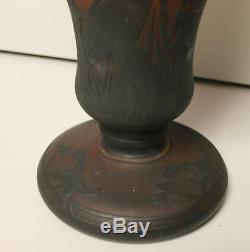 Antique Daum Nancy Cameo Art Glass Vase Bell Flower Design