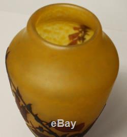 Antique Daum Nancy Cameo Art Glass Vase Bell Flower Design
