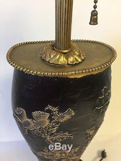 Antique Daum Nancy Cameo Glass Thistle Vase Cross Lorraine Converted To Lamp