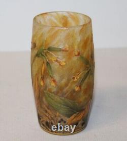 Antique Daum Nancy France Cameo Art Glass Vase 4 1/2 inches height