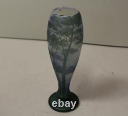 Antique DeVez Cameo Art Glass Vase with Mountain Scene