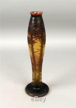 Antique Devez French Cameo Glass Scenic Vase