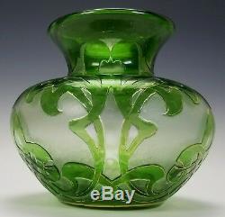 Antique Dorflinger / Honesdale Cameo Art Nouveau Glass Vase