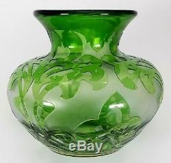 Antique Dorflinger / Honesdale Cameo Art Nouveau Glass Vase