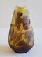 Antique Émile Gallé Art Glass Brown Over Yellow Cameo Bud Vase 5 Art Nouveau