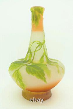 Antique Emille Gallé Acid Etched Cameo Vase c. 1900
